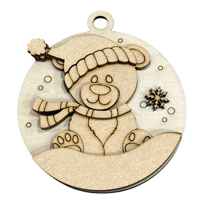DIY Winter Bear Christmas Ornament, Winter Scarf