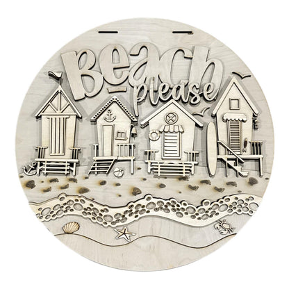 DIY Beach Please Door Hanger Unfinished Wood Door Hanger: Paint Craft Project