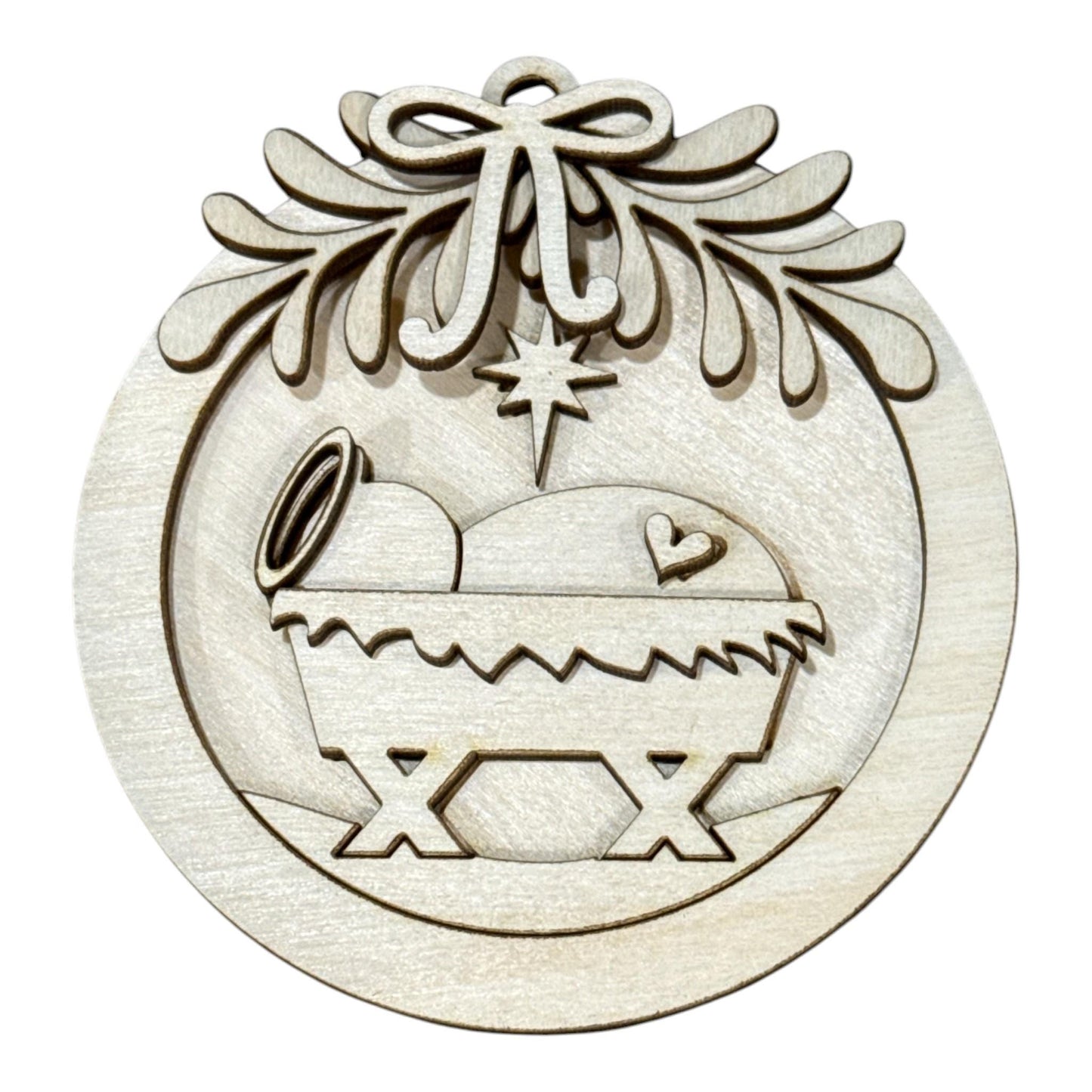 DIY Primitive Nativity Christmas Ornaments, Unfinished