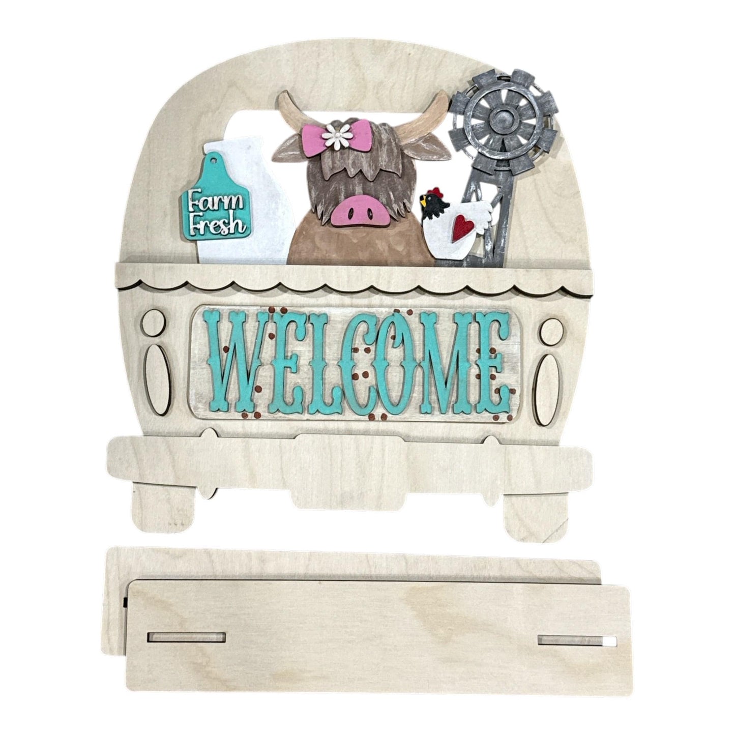 DIY Camper Interchangeable with Base, Seasonal Camper Door hanger, Unfinished