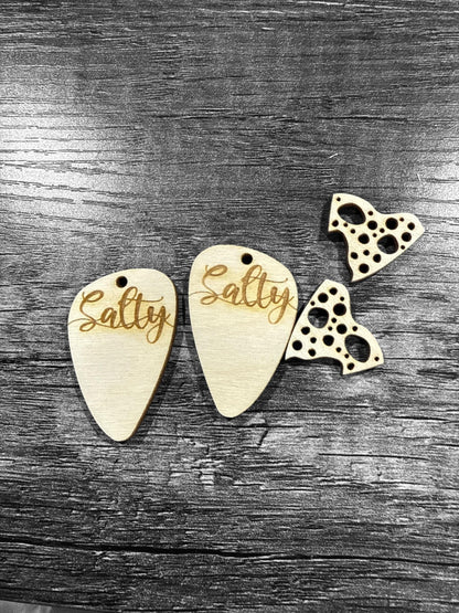DIY Salty Beach Earrings, Unfinished, Salty Sand Dollar Earrings