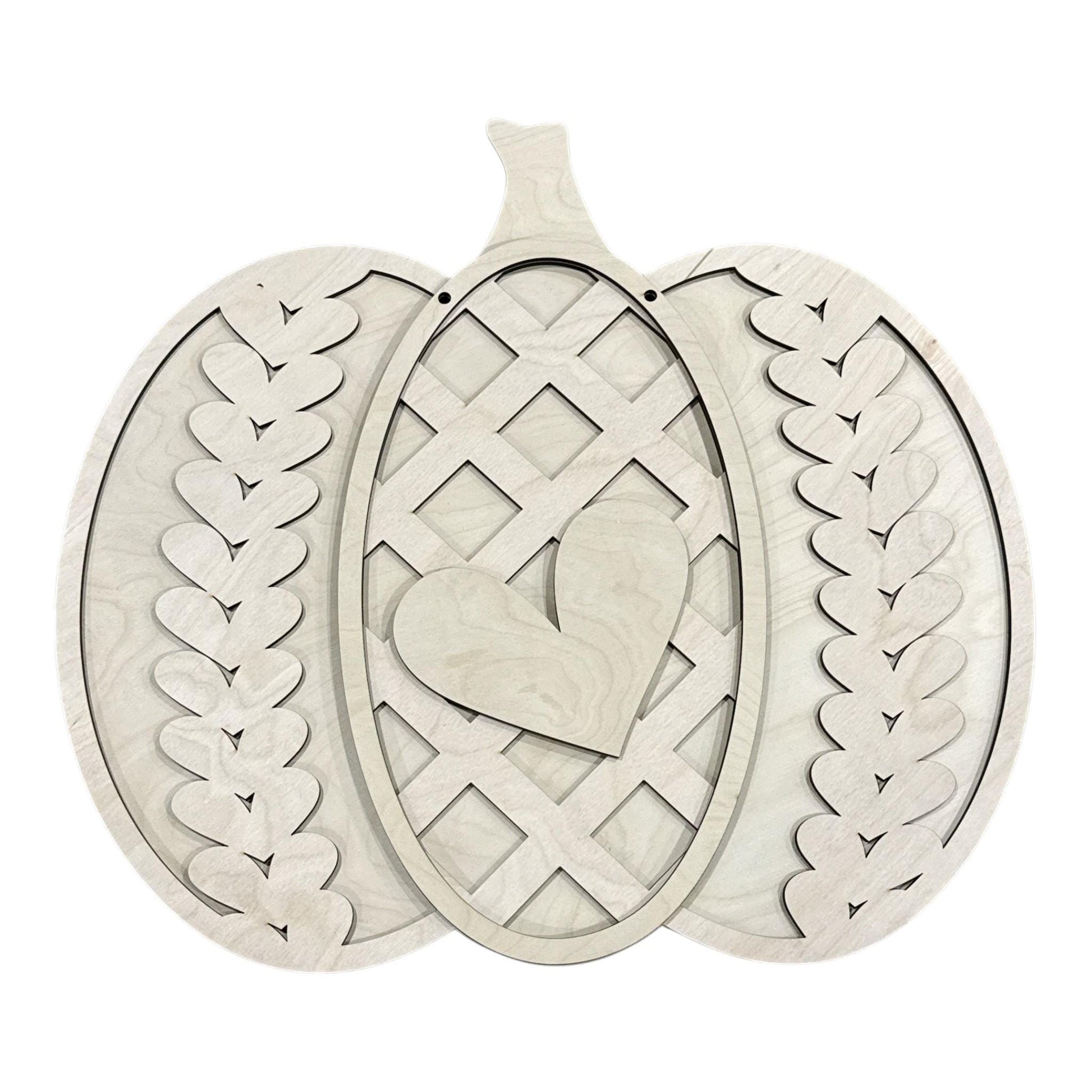 DIY Pumpkin Lattice Door Hanger, 3d Door Hanger, Unfinished Door Hanger