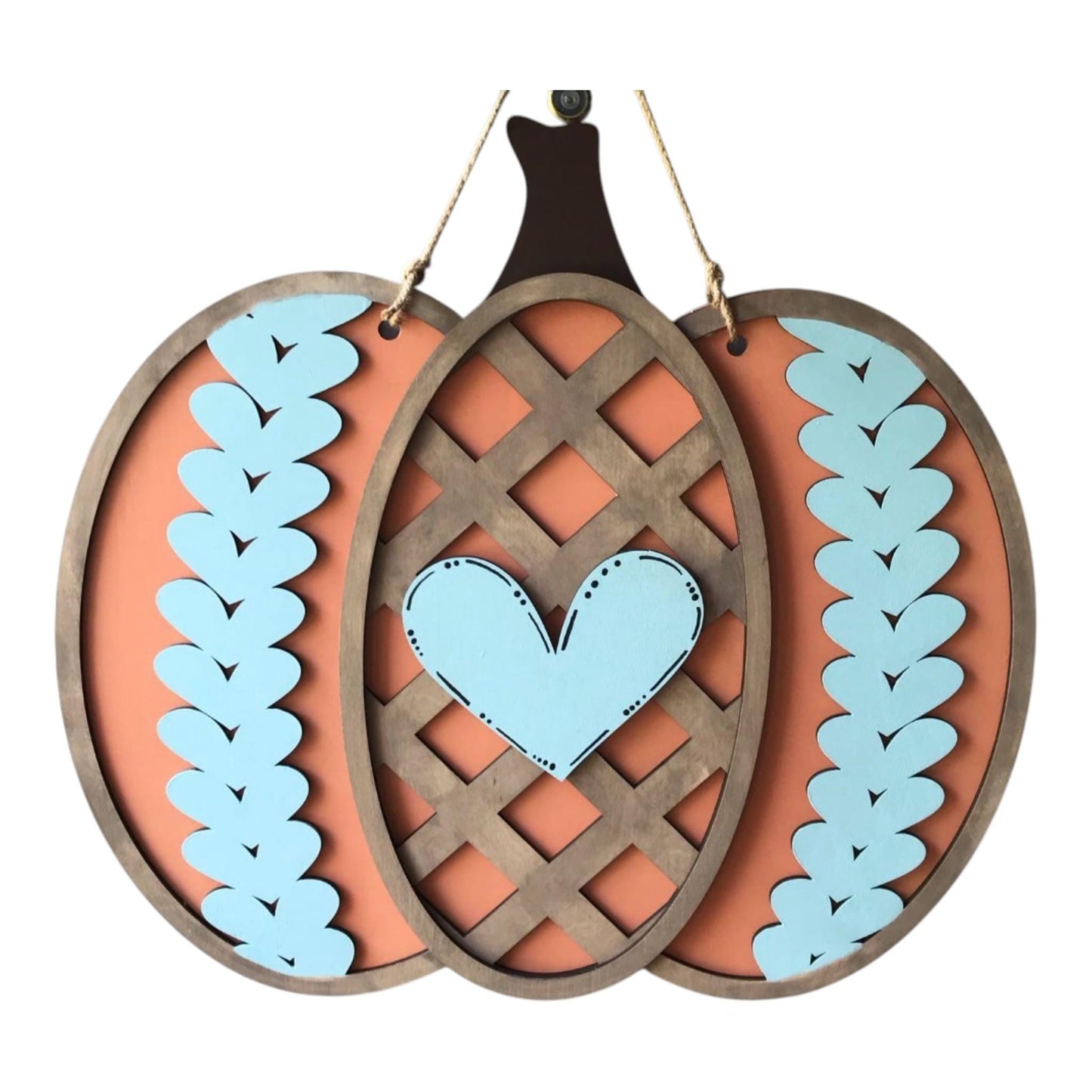 DIY Pumpkin Lattice Door Hanger, 3d Door Hanger, Unfinished Door Hanger