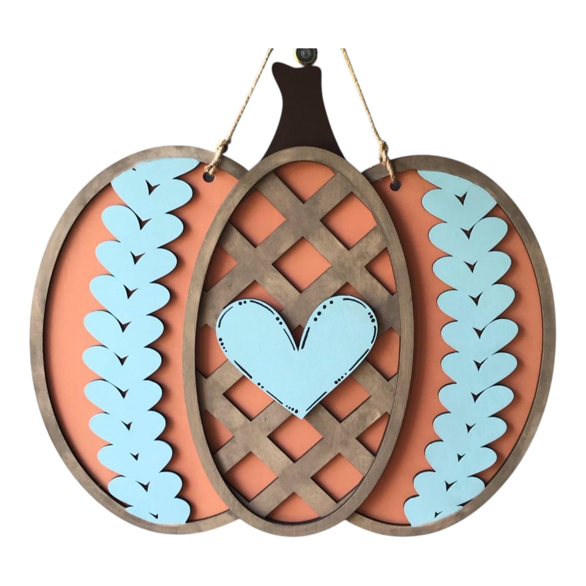DIY Pumpkin Lattice Door Hanger, 3d Door Hanger, Unfinished Door Hanger