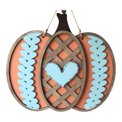 DIY Pumpkin Lattice Door Hanger, 3d Door Hanger, Unfinished Door Hanger