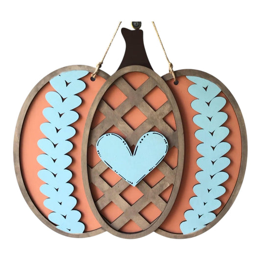 DIY Pumpkin Lattice Door Hanger, 3d Door Hanger, Unfinished Door Hanger