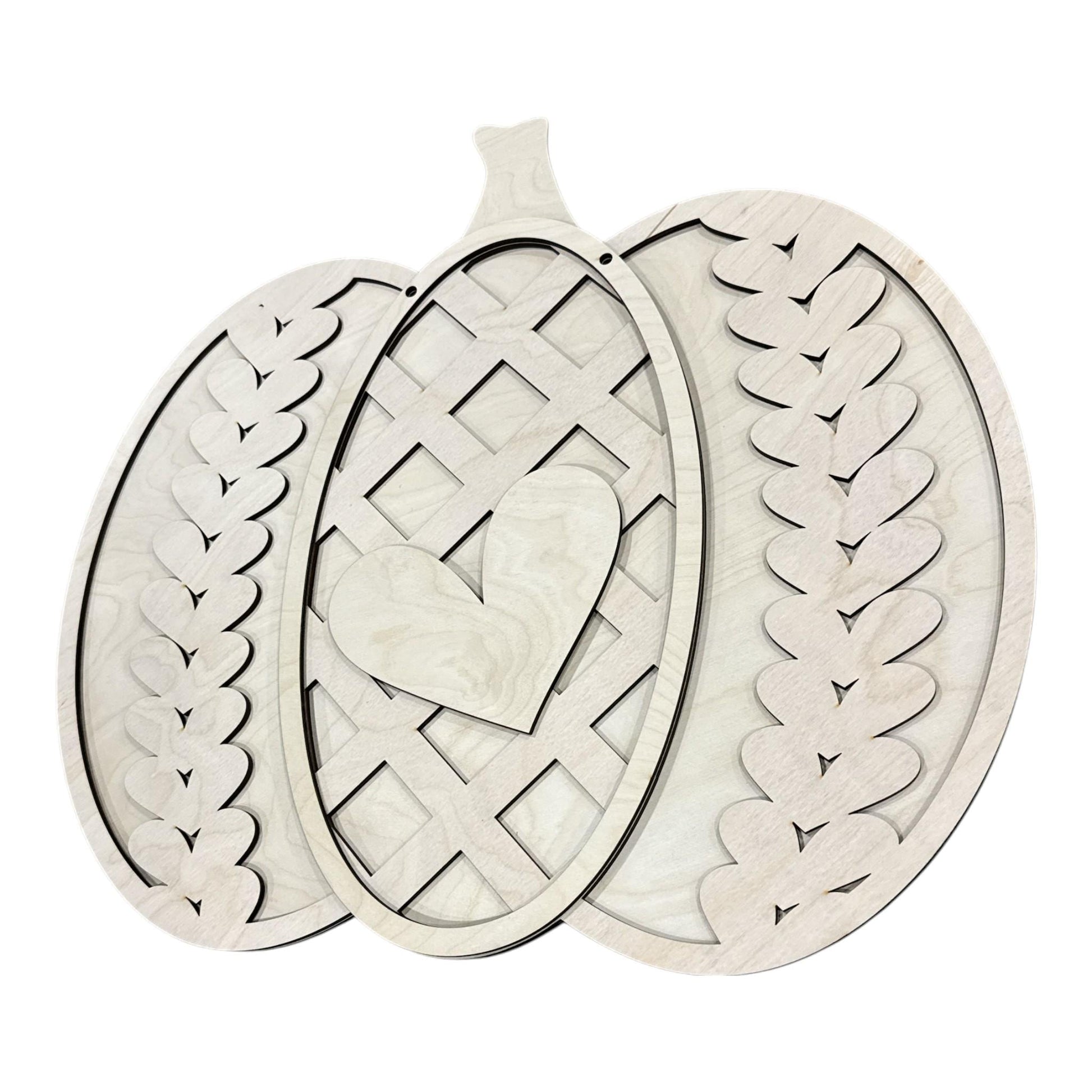 DIY Pumpkin Lattice Door Hanger, 3d Door Hanger, Unfinished Door Hanger