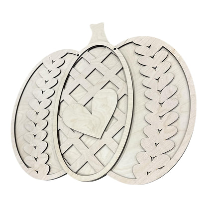 DIY Pumpkin Lattice Door Hanger, 3d Door Hanger, Unfinished Door Hanger