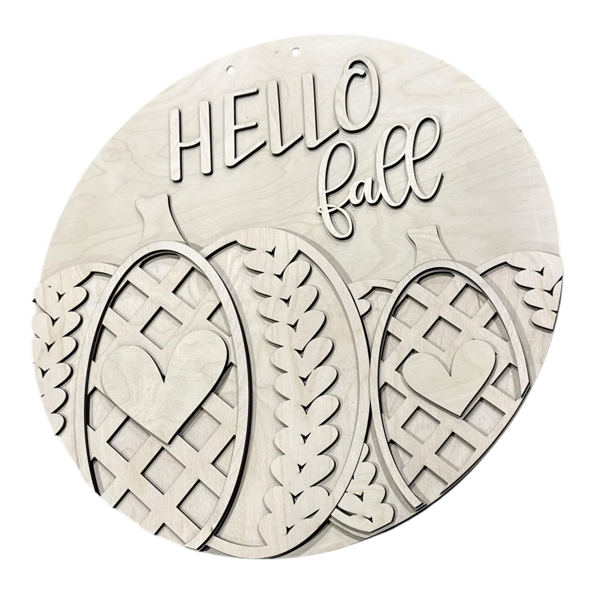 DIY Hello Fall Pumpkin Lattice Door Hanger, 3d Door Hanger, Unfinished Door Hanger