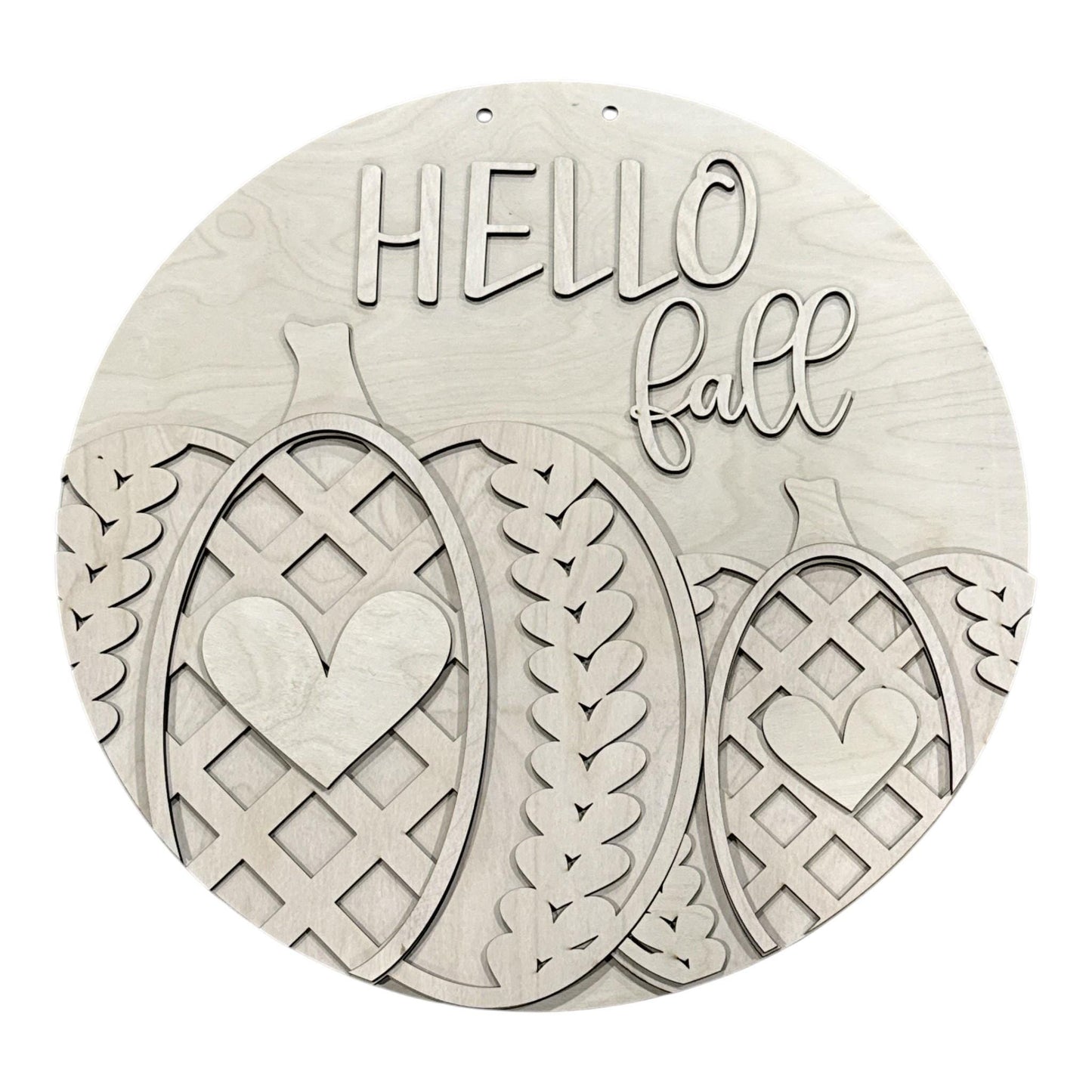 DIY Hello Fall Pumpkin Lattice Door Hanger, 3d Door Hanger, Unfinished Door Hanger