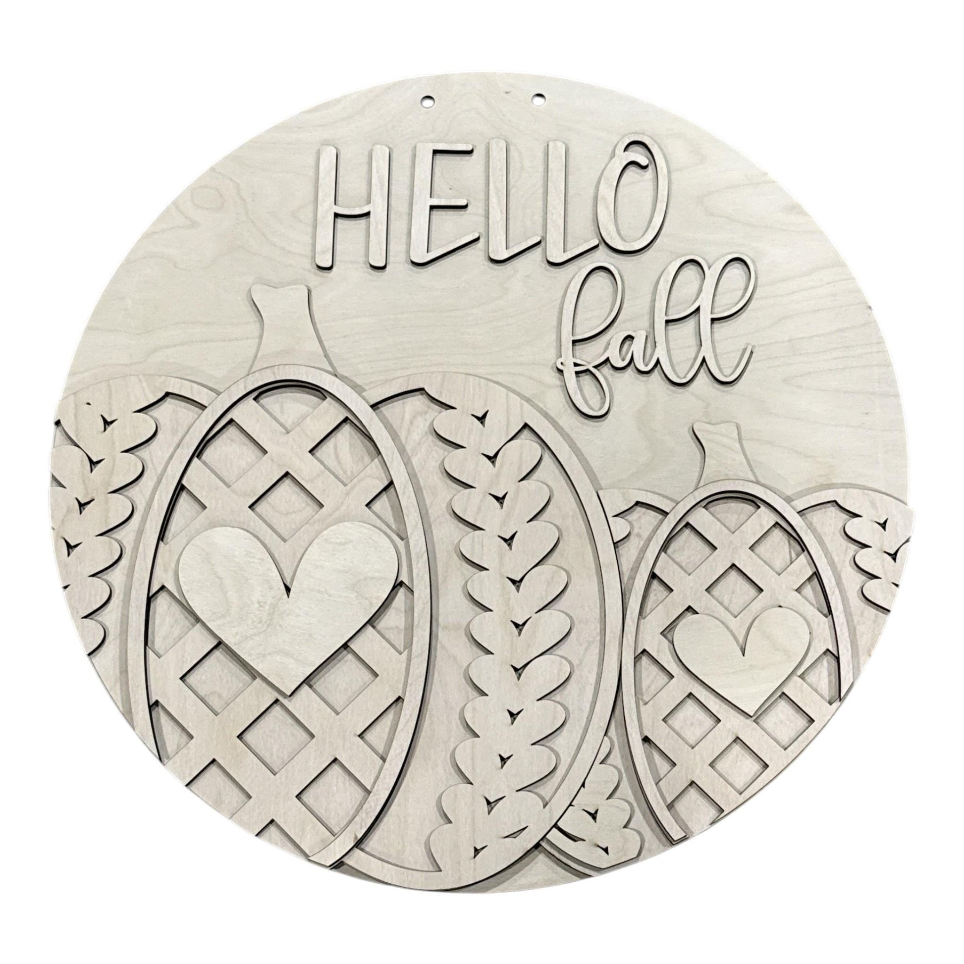 DIY Hello Fall Pumpkin Lattice Door Hanger, 3d Door Hanger, Unfinished Door Hanger