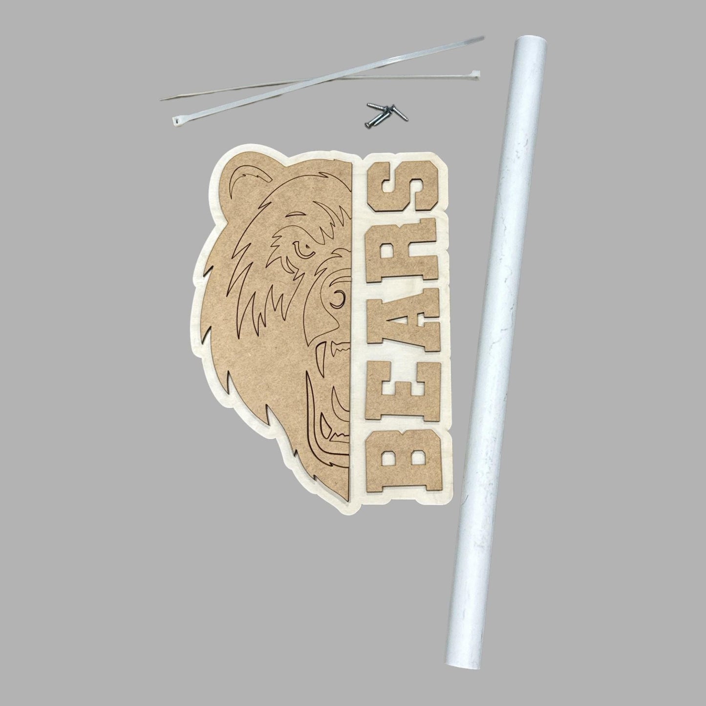 DIY Logo Mascot with Name Spirit Wooden Name Cut-out for DIY Decor, Personalized Wooden Name Sign, Unfinished