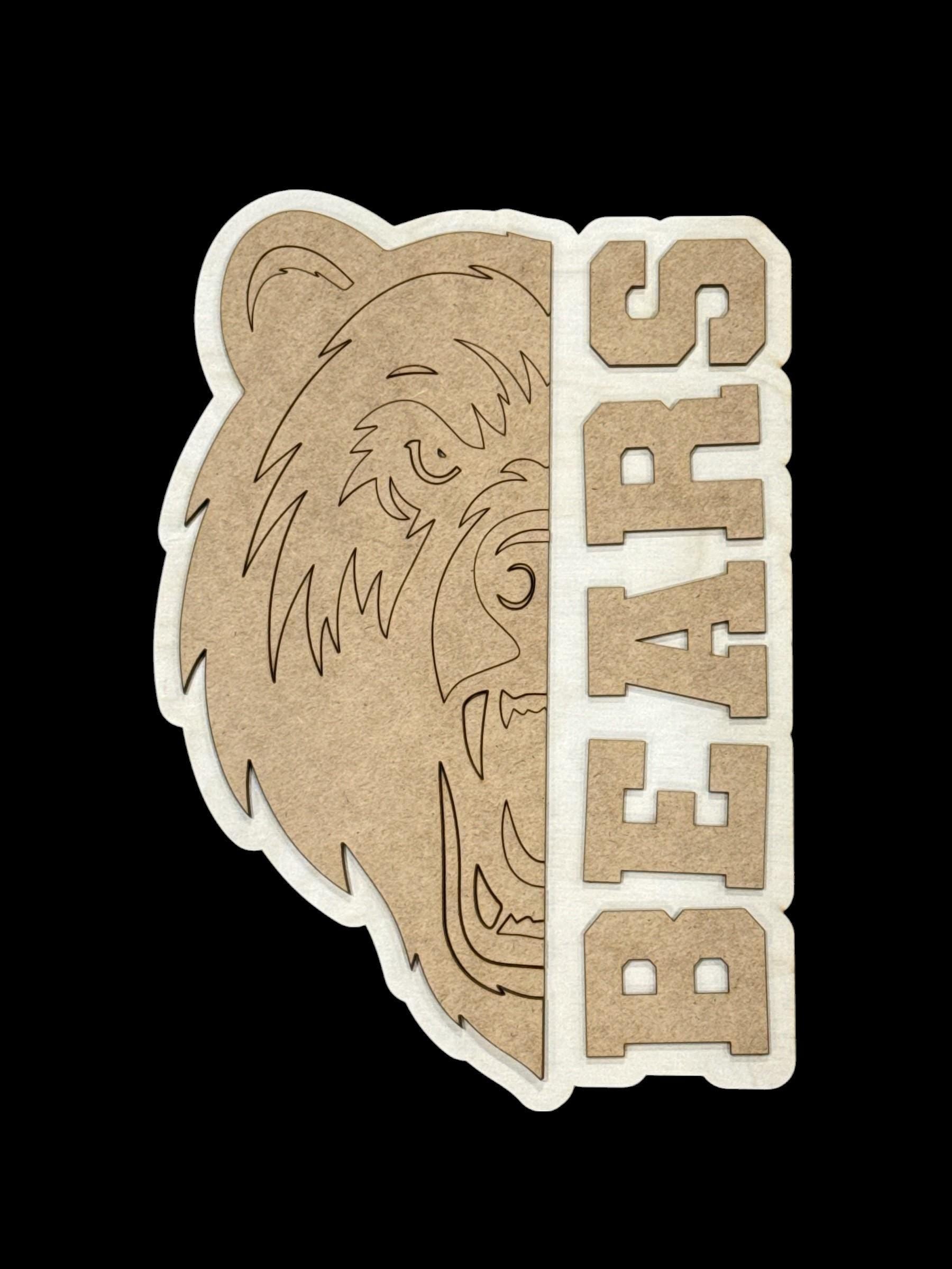 DIY Logo Mascot with Name Spirit Wooden Name Cut-out for DIY Decor, Personalized Wooden Name Sign, Unfinished