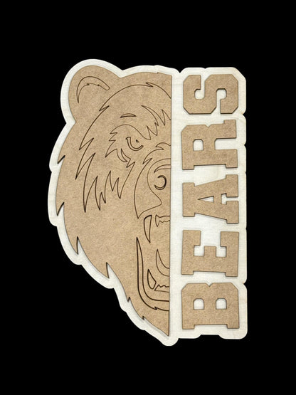 DIY Logo Mascot with Name Spirit Wooden Name Cut-out for DIY Decor, Personalized Wooden Name Sign, Unfinished