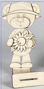 DIY Bear Sunflower Shelf Sitter, Sunflower Cute Bears Unfinished Shelf Sitter