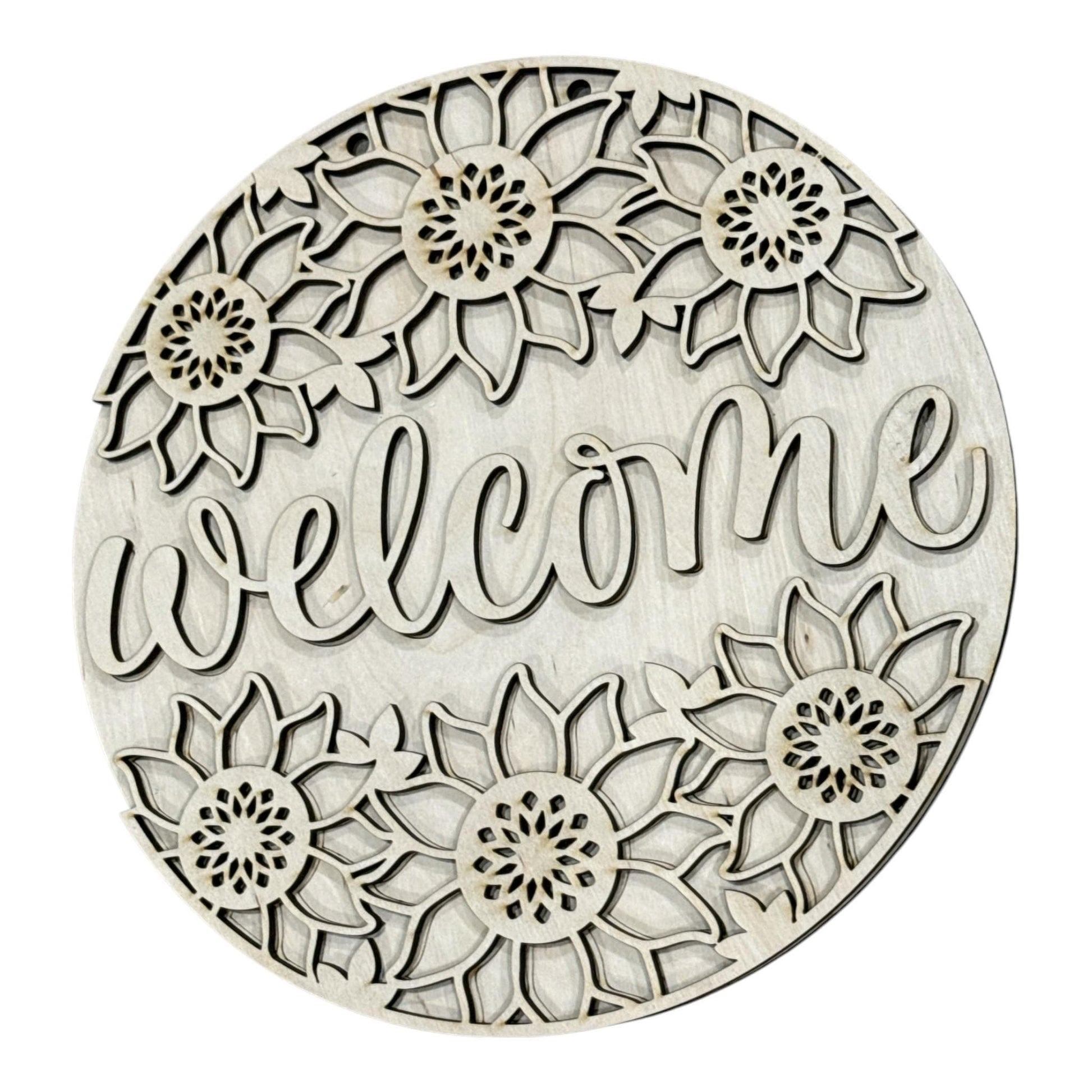 DIY Welcome Sunflower Door Hanger, 3d Door Hanger, Unfinished Door Hanger