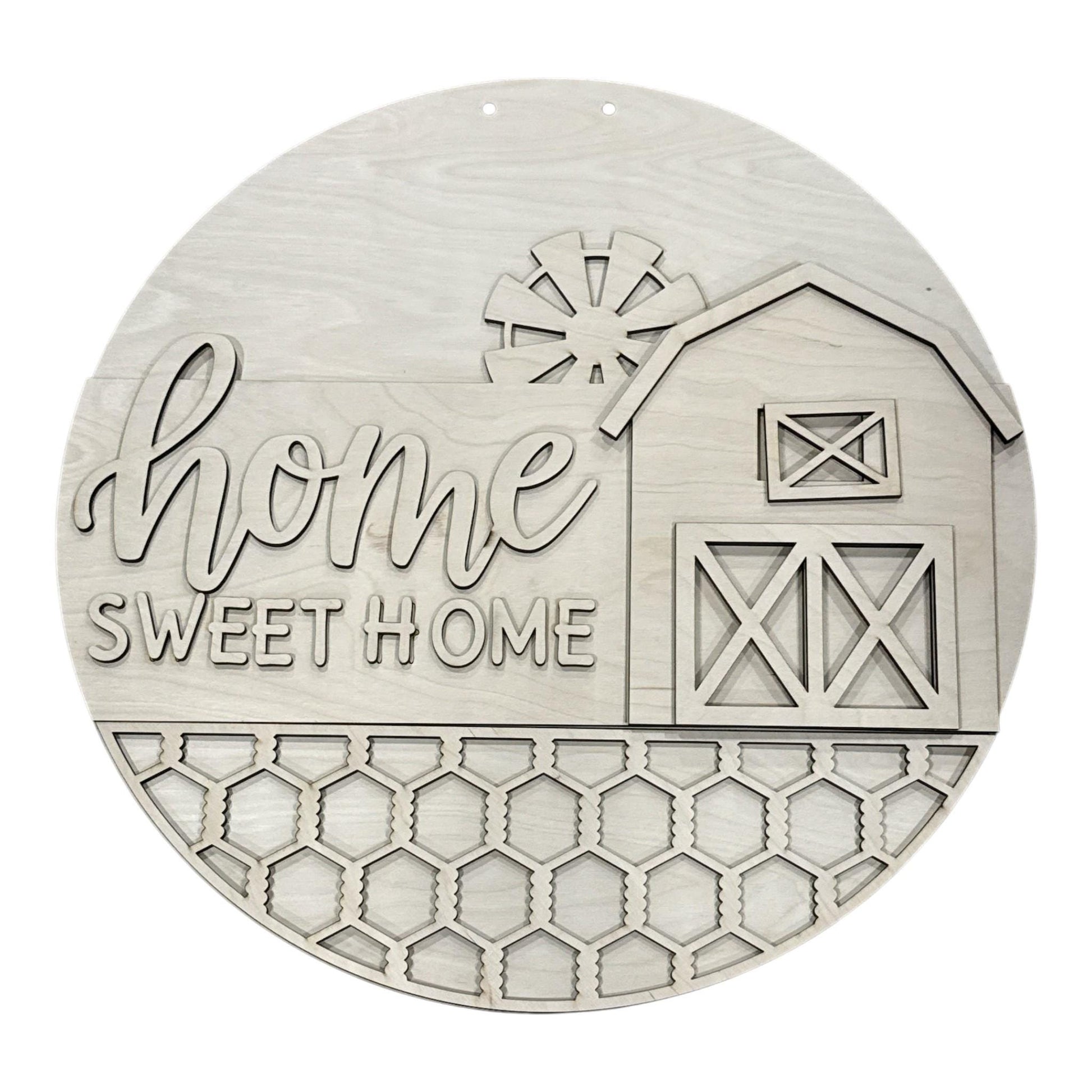 DIY Home Sweet Home with Barn Door Hanger, 3d Door Hanger, Unfinished Door Hanger
