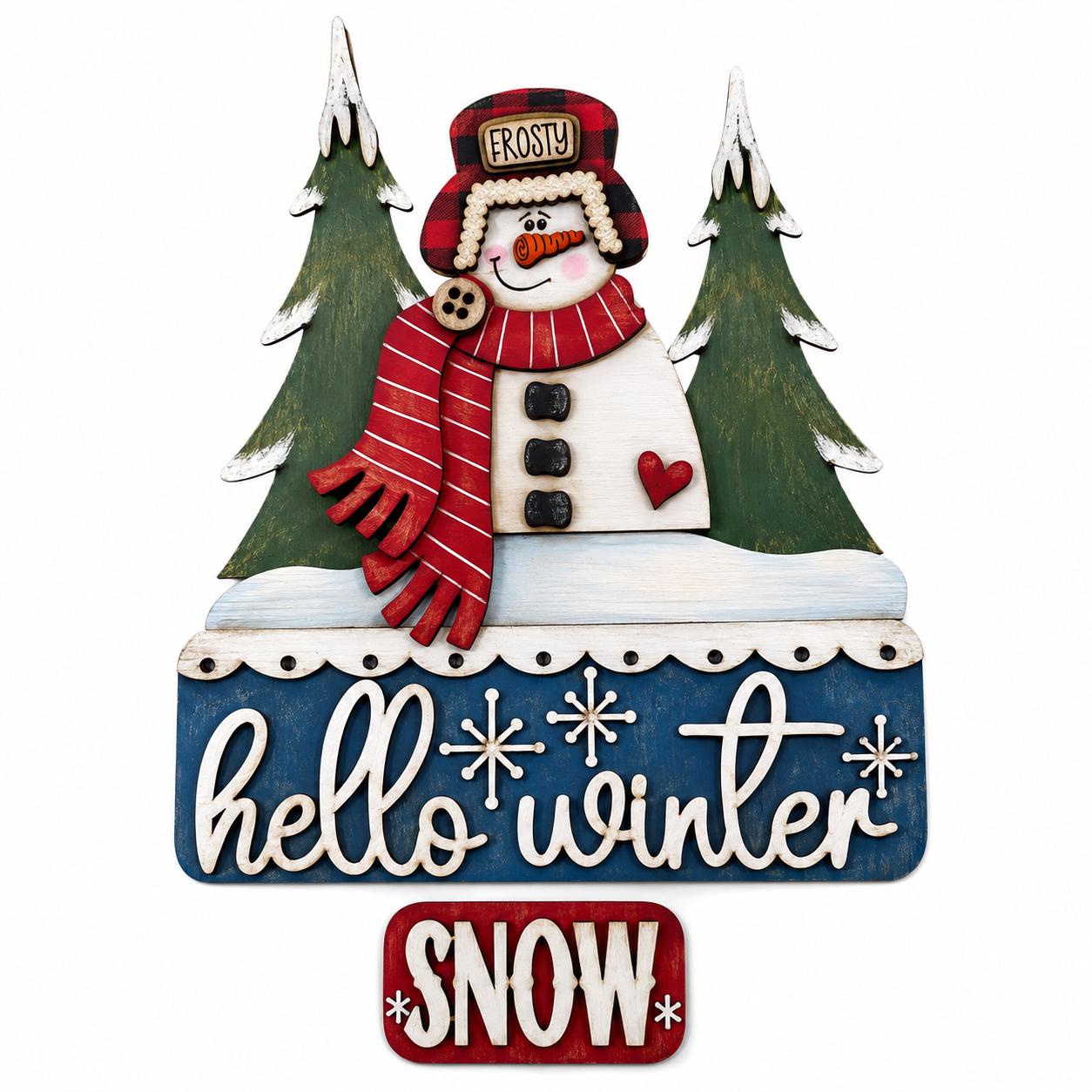 DIY Hello Winter Add on, Truck Insert , Winter Snowman