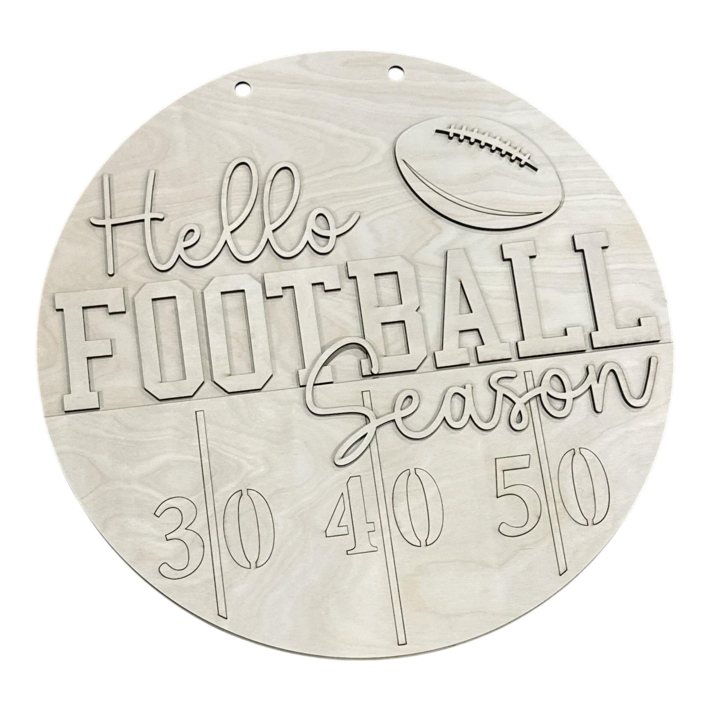 DIY Hello Football Season Door Hanger, 3d Door Hanger, Unfinished Door Hanger