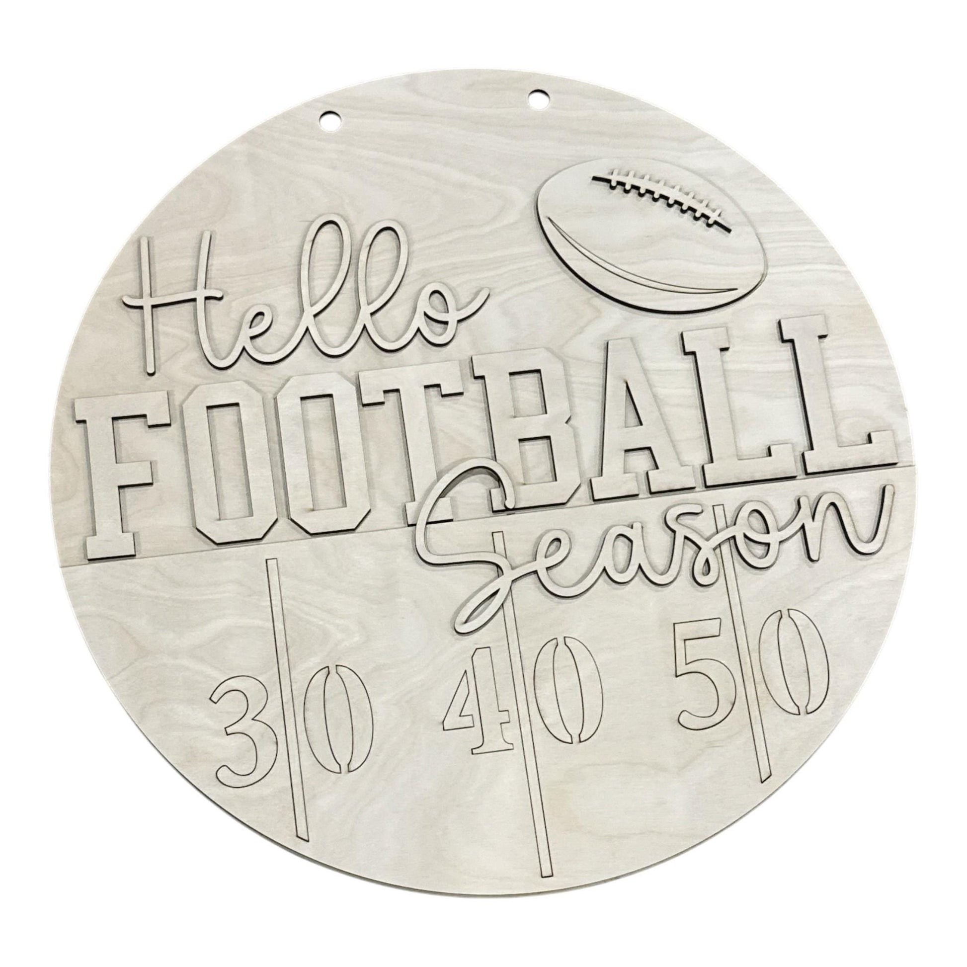 DIY Hello Football Season Door Hanger, 3d Door Hanger, Unfinished Door Hanger