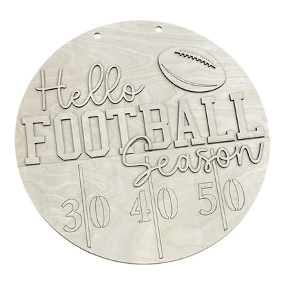 DIY Hello Football Season Door Hanger, 3d Door Hanger, Unfinished Door Hanger