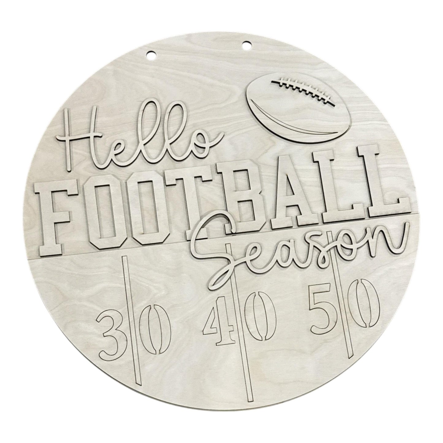 DIY Hello Football Season Door Hanger, 3d Door Hanger, Unfinished Door Hanger