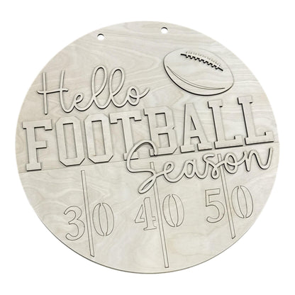 DIY Hello Football Season Door Hanger, 3d Door Hanger, Unfinished Door Hanger