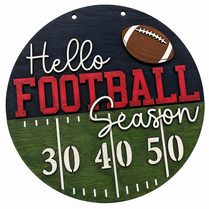DIY Hello Football Season Door Hanger, 3d Door Hanger, Unfinished Door Hanger