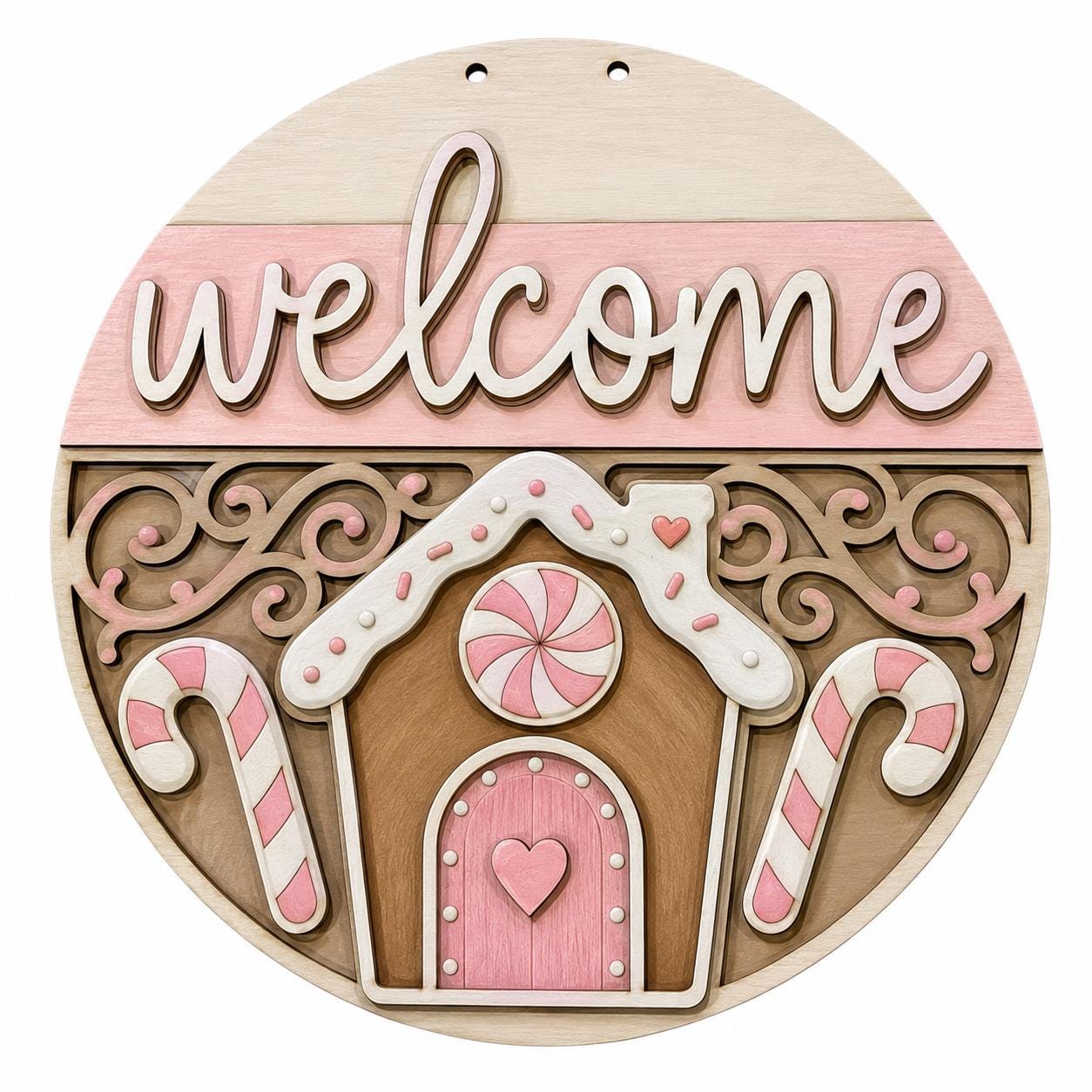 DIY Welcome Gingerbread House Door Hanger, 3d Door Hanger, Unfinished Door Hanger