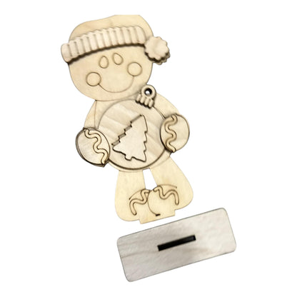 DIY Cute Gingerbread Shelf Sitter, Winter Bear, Gingerbread, Tiered Tray, Kids Craft, Holiday Crafts