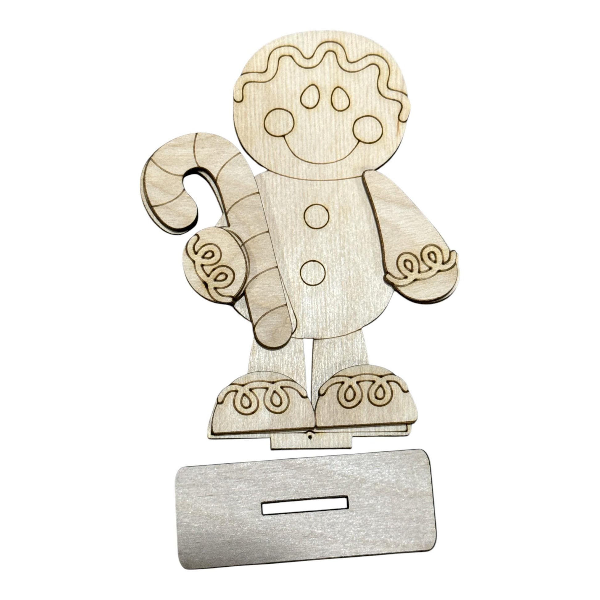 DIY Cute Gingerbread Shelf Sitter, Winter Bear, Gingerbread, Tiered Tray, Kids Craft, Holiday Crafts