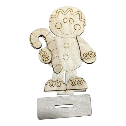 DIY Cute Gingerbread Shelf Sitter, Winter Bear, Gingerbread, Tiered Tray, Kids Craft, Holiday Crafts
