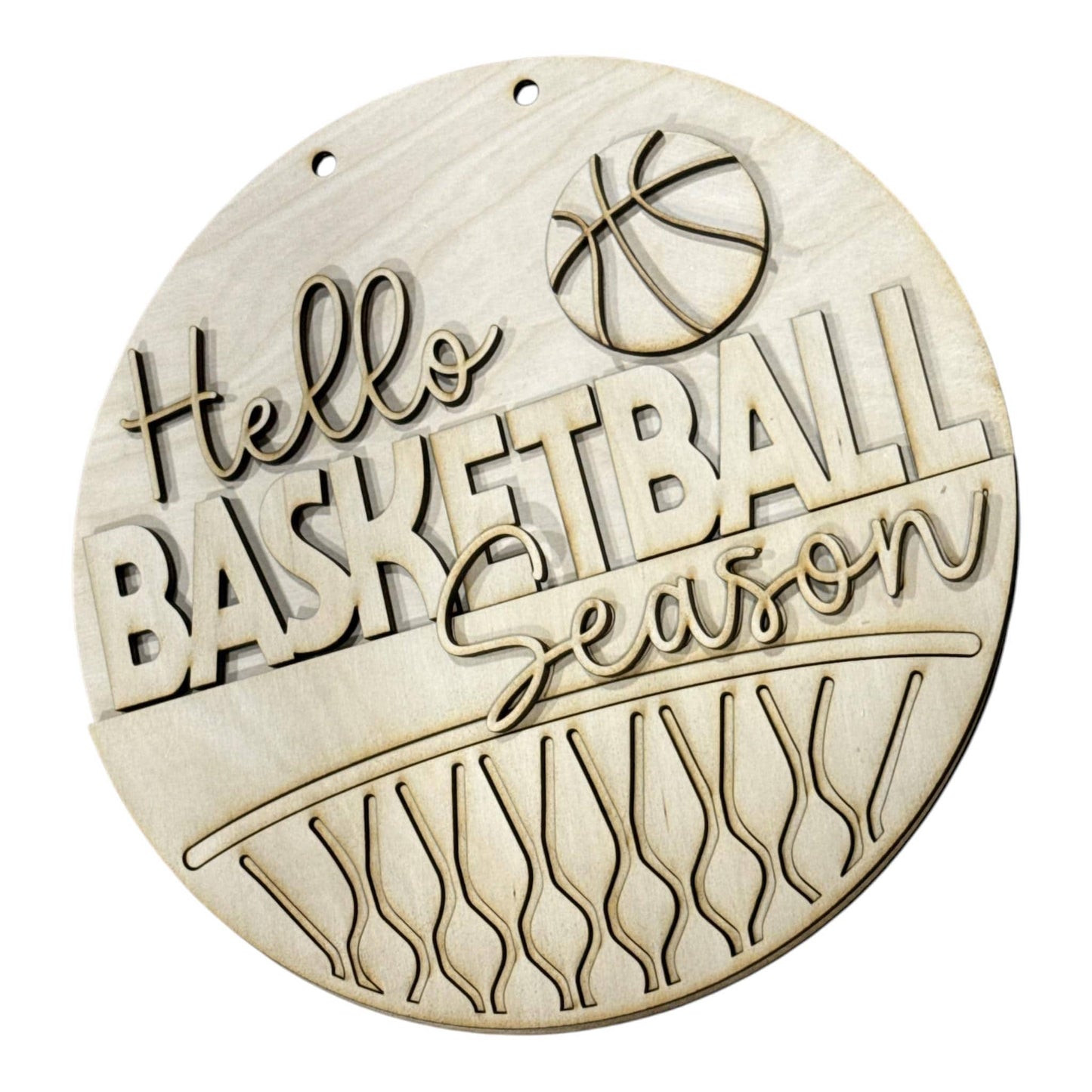 DIY Hello Basketball Season Door Hanger, 3d Door Hanger, Unfinished Door Hanger