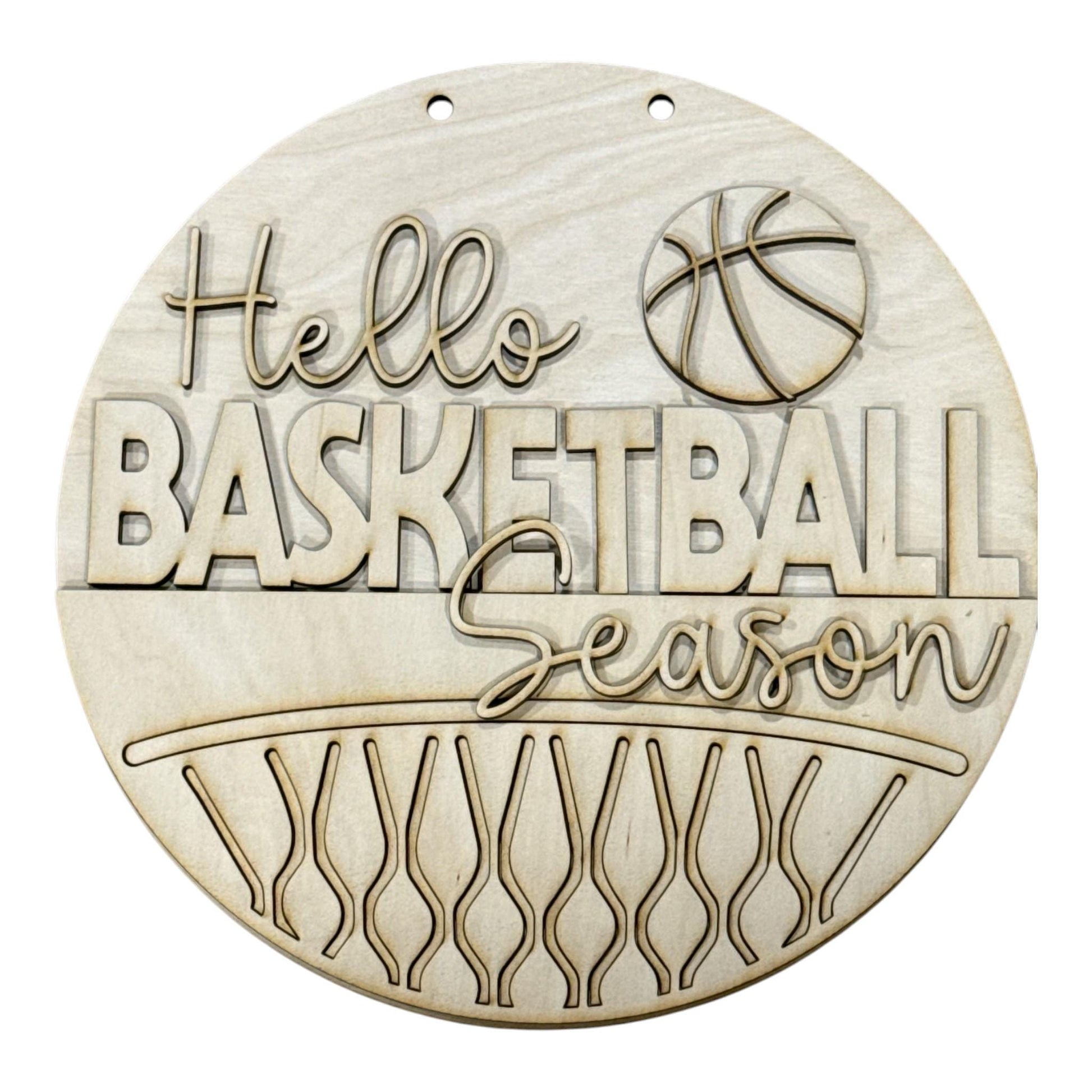DIY Hello Basketball Season Door Hanger, 3d Door Hanger, Unfinished Door Hanger