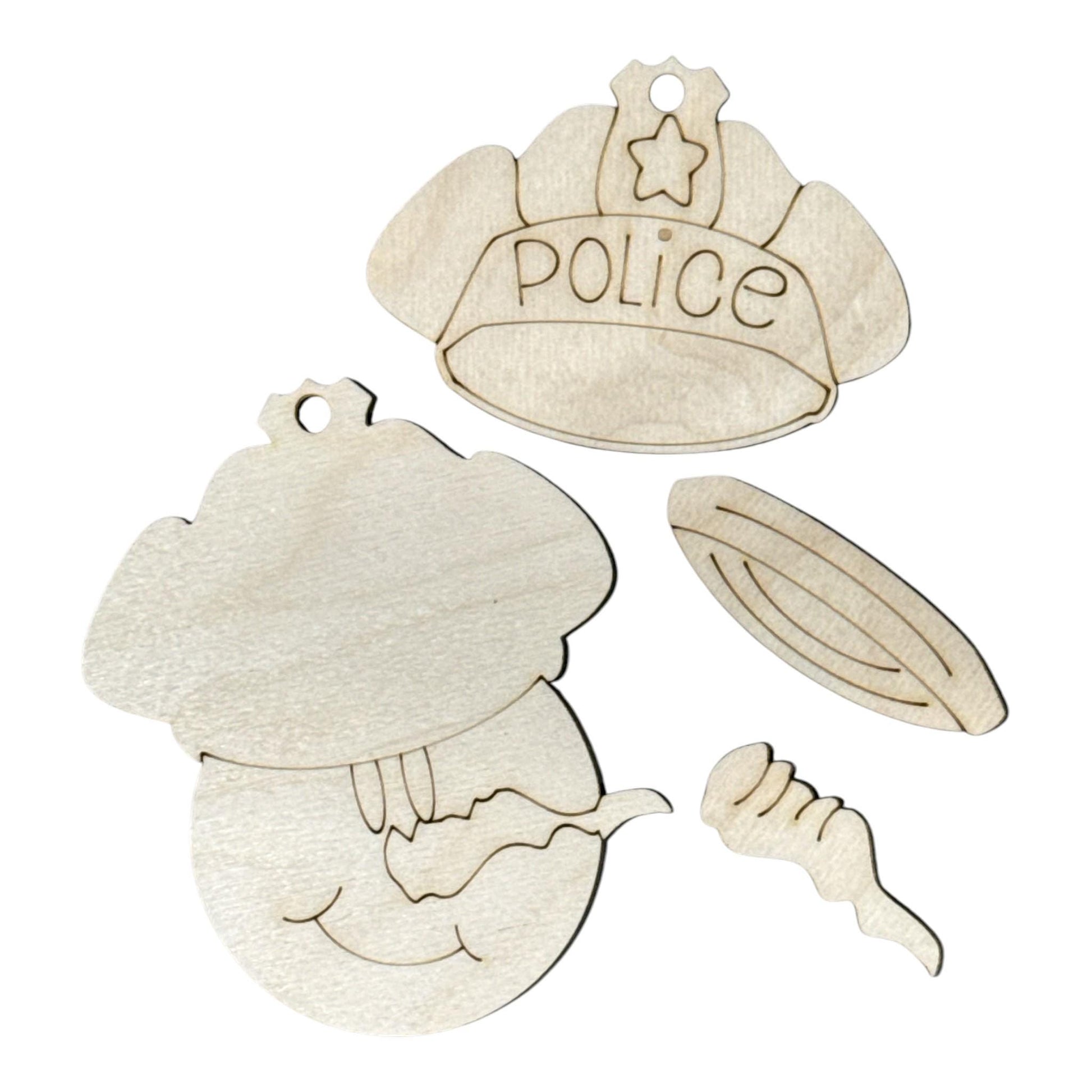 DIY Police Snowman Ornament, Police