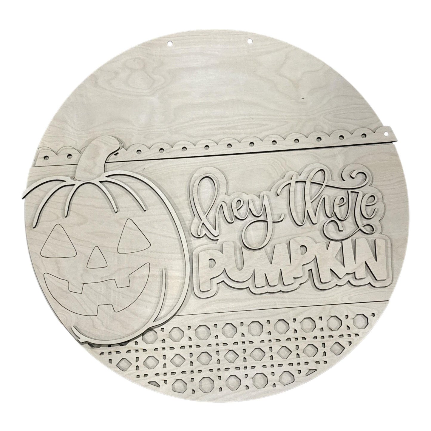 DIY Hey There Pumpkin with Jackolantern Door Hanger, 3d Door Hanger, Unfinished Door Hanger, Fall