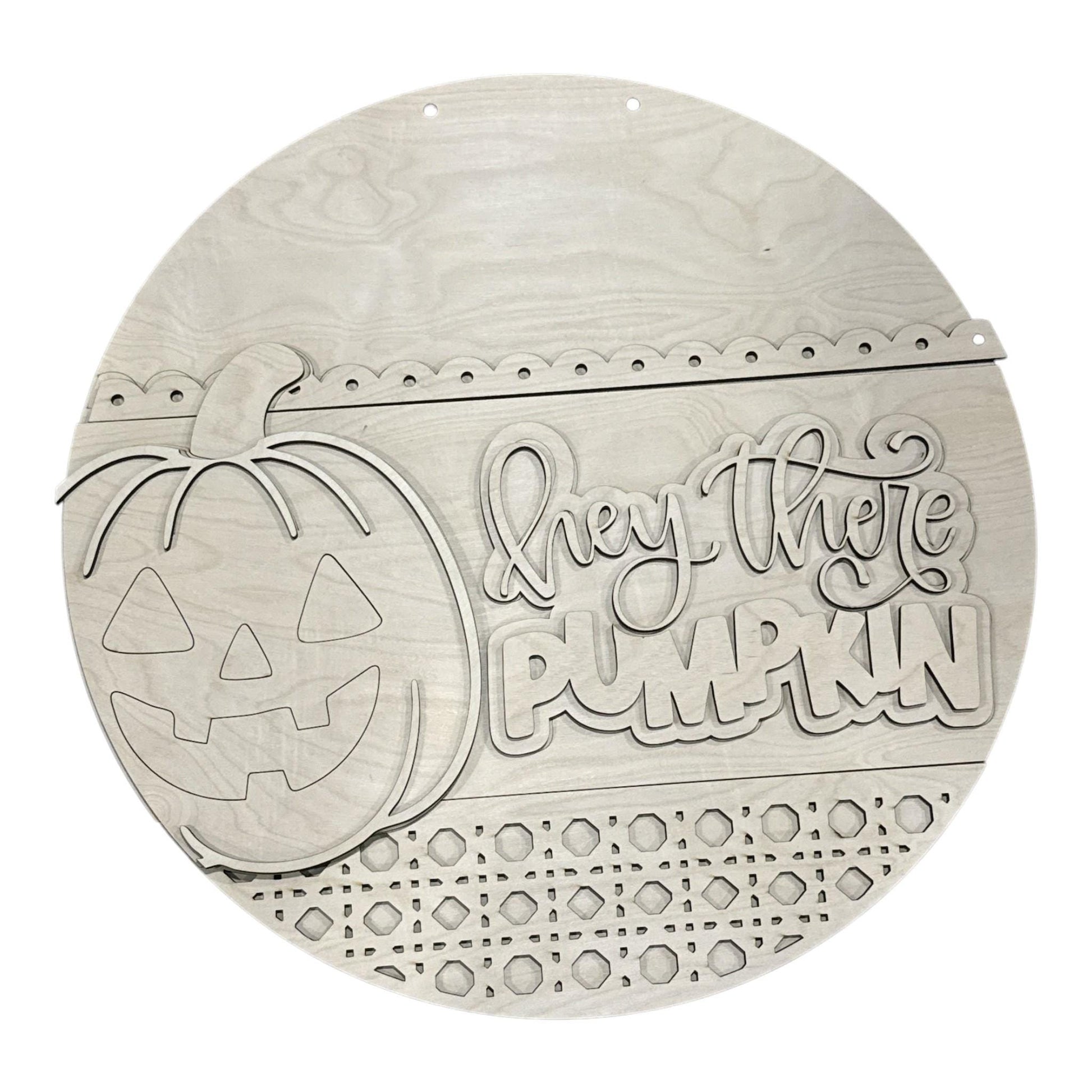 DIY Hey There Pumpkin with Jackolantern Door Hanger, 3d Door Hanger, Unfinished Door Hanger, Fall
