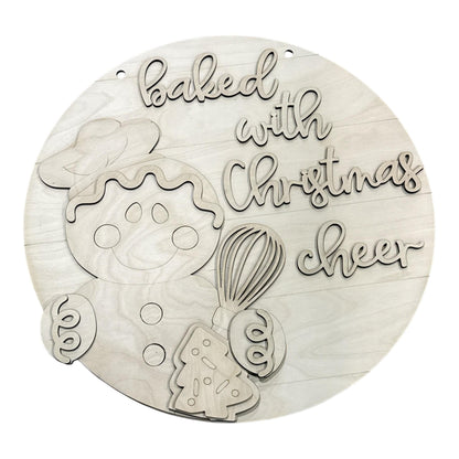 DIY Baked with Christmas Cheer Gingerbread, Door Hanger, 3d Door Hanger, Unfinished Door Hanger, Seasonal