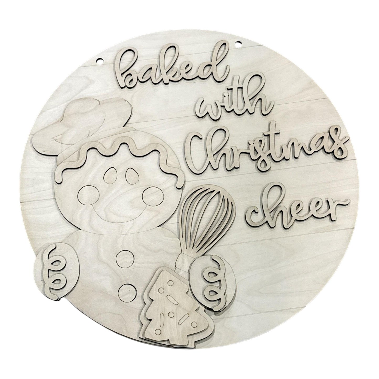 DIY Baked with Christmas Cheer Gingerbread, Door Hanger, 3d Door Hanger, Unfinished Door Hanger, Seasonal