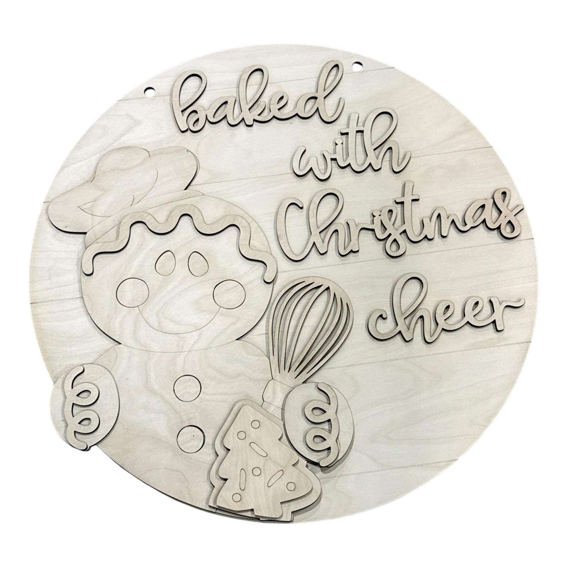 DIY Baked with Christmas Cheer Gingerbread, Door Hanger, 3d Door Hanger, Unfinished Door Hanger, Seasonal