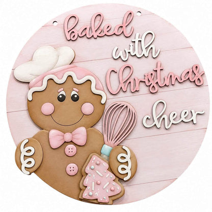 DIY Baked with Christmas Cheer Gingerbread, Door Hanger, 3d Door Hanger, Unfinished Door Hanger, Seasonal