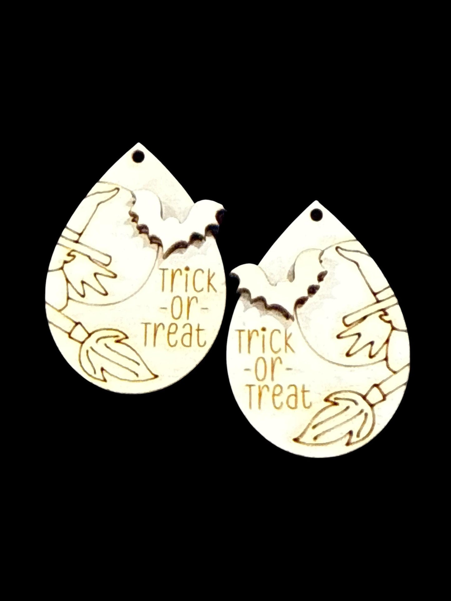 DIY Trick or Treat and Bat Wood Earrings: Unfinished Birch Blanks