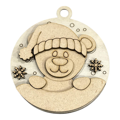 DIY Winter Bear Christmas Ornament, Winter Scarf