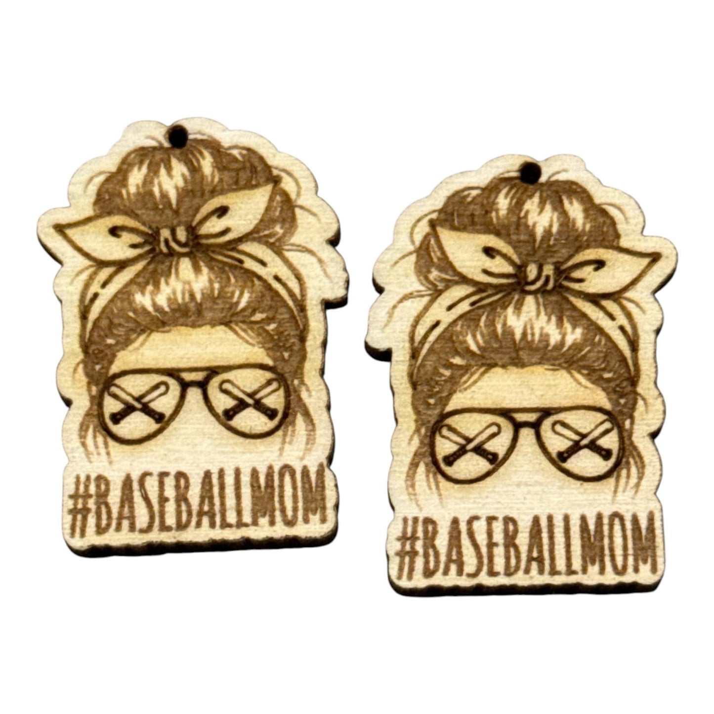 DIY Mom Bun Sports Earrings, Hockey, Baseball, Football
