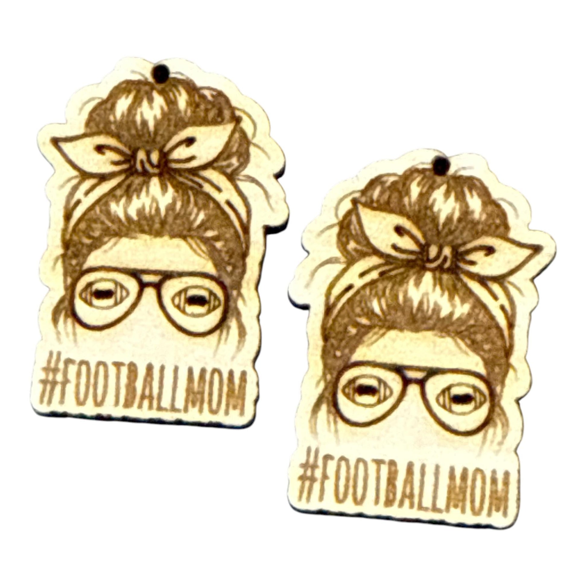 DIY Mom Bun Sports Earrings, Hockey, Baseball, Football