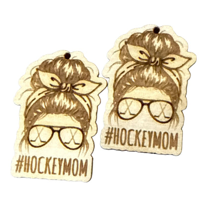 DIY Mom Bun Sports Earrings, Hockey, Baseball, Football