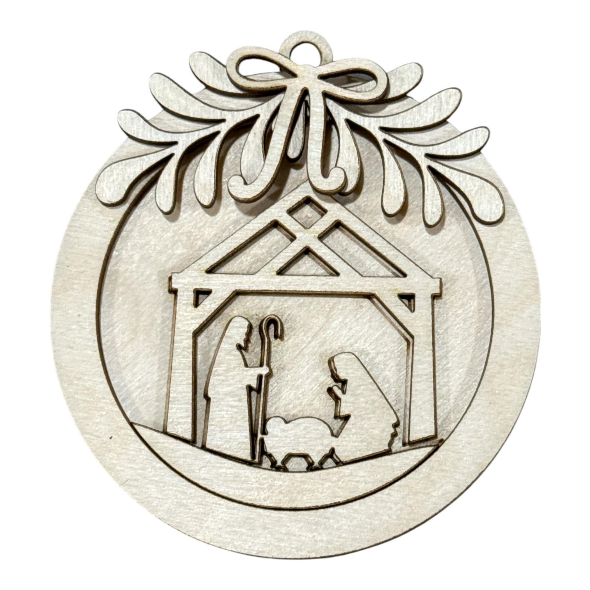 DIY Primitive Nativity Christmas Ornaments, Unfinished