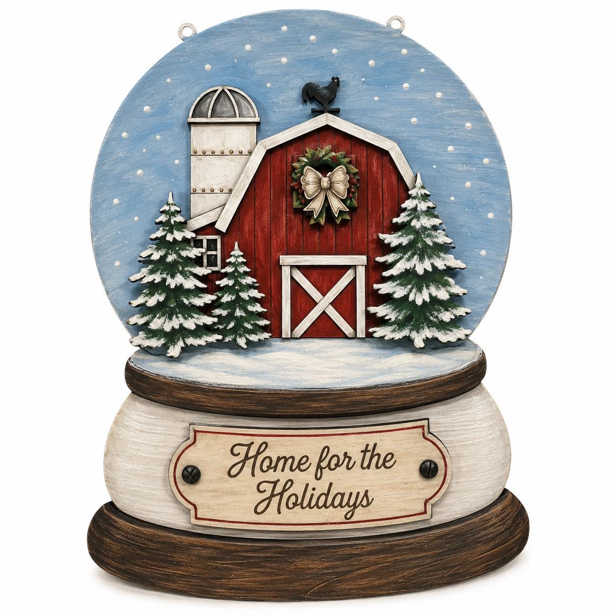 DIY Snowglobe Barn Unfinished Wood Door Hanger: Paint Craft Project
