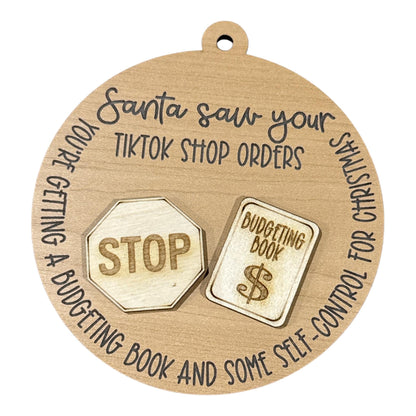 DIY Santa Saw your Ornaments, Tik Tok, Amazon, Door Dash, Unfinished Christmas