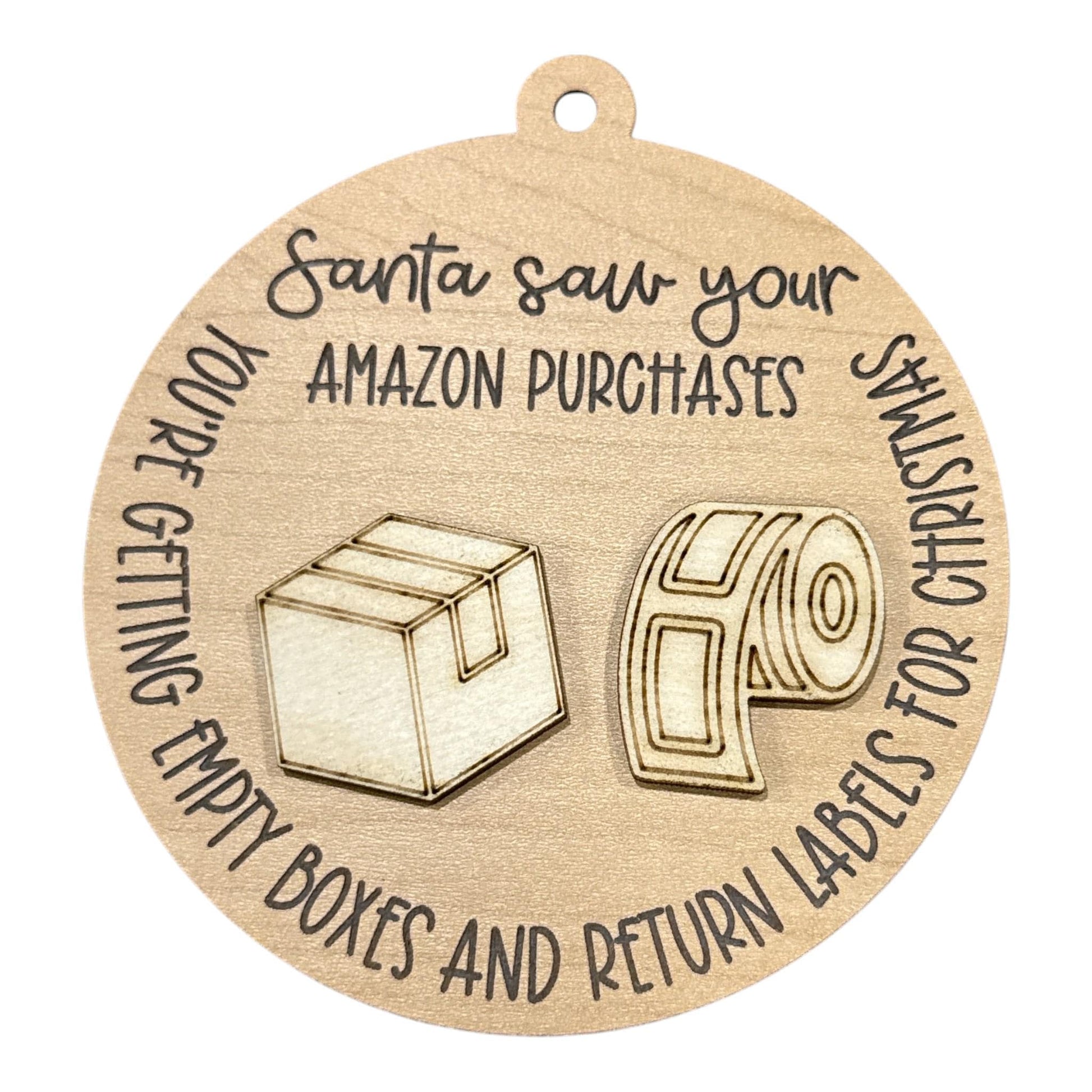 DIY Santa Saw your Ornaments, Tik Tok, Amazon, Door Dash, Unfinished Christmas